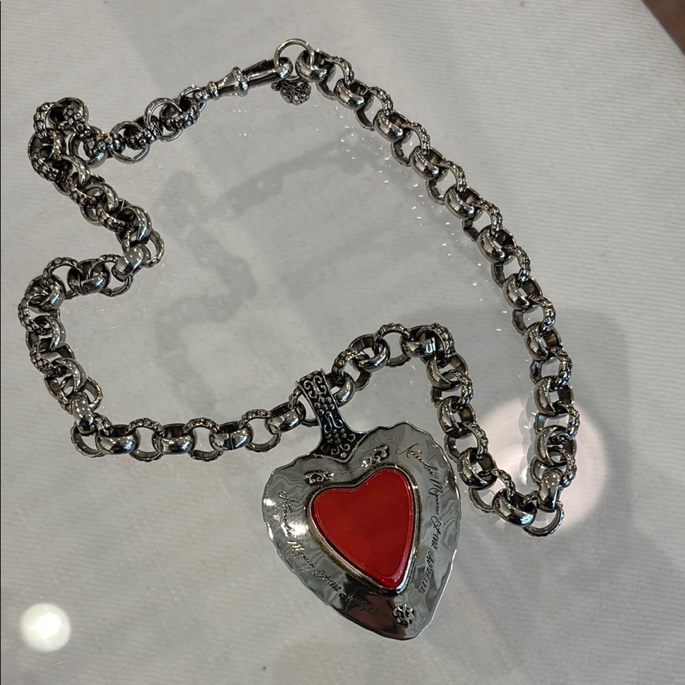 Silver Heart Pendant Necklace Alexander McQueen